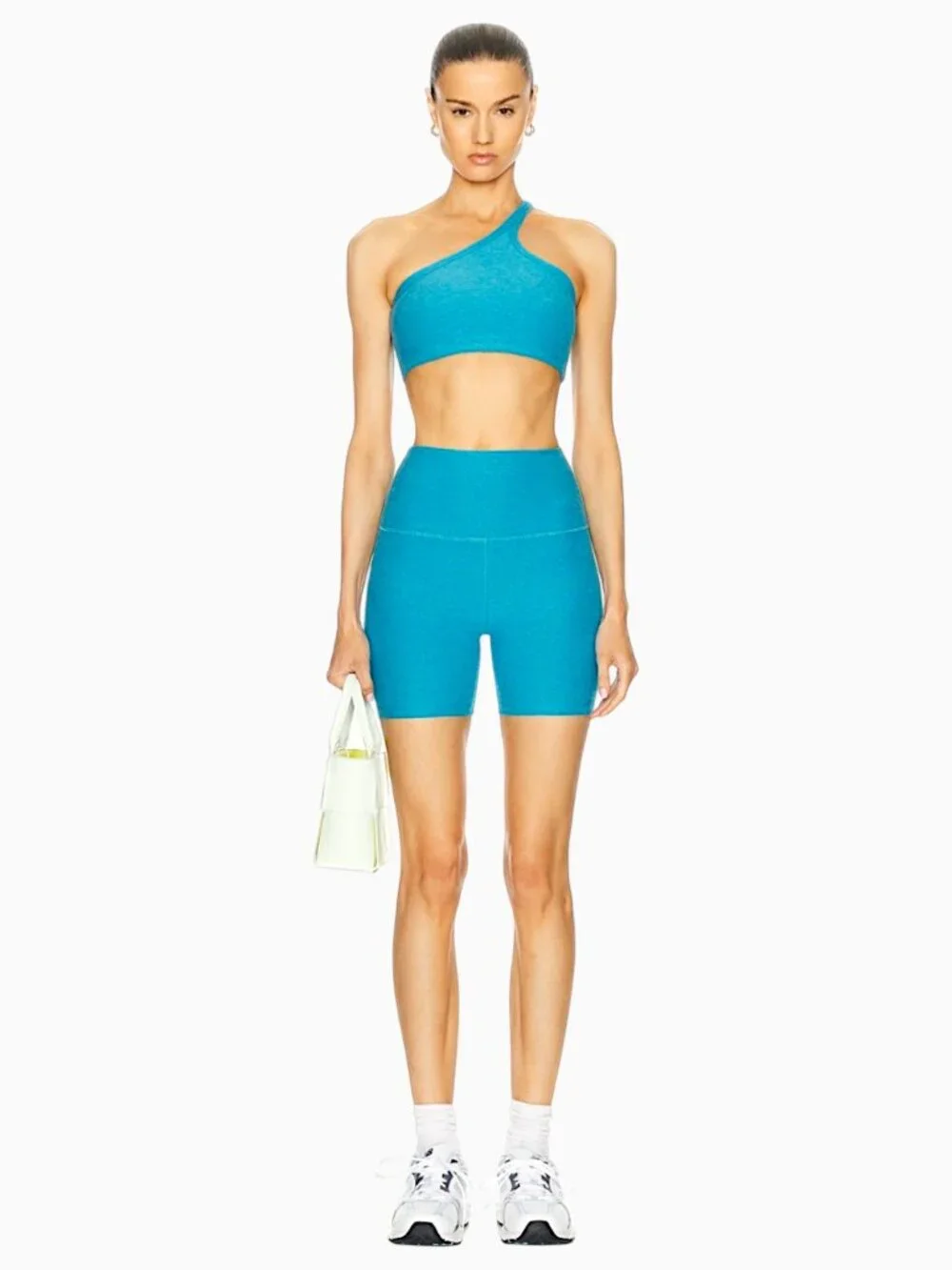 Beyond Yoga set spacedye one up gym tank & high rise biker shorts in Cali Blue M